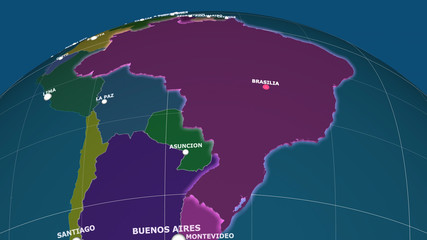 Brazil extruded and capital labelled. Administrative