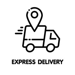 Icon Express delivery outline style icon design  illustration on white background