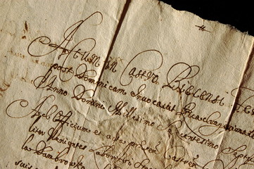 Old document in Latin and Polish – AD 1670 – nice calligraphy. Stary dokument po łacinie i po polsku – 1670 rok – ładna kaligrafia.