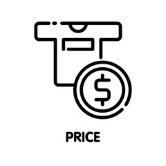 Icon Price outline style icon design  illustration on white background
