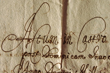 Old document in Latin and Polish – AD 1670 – nice calligraphy. Stary dokument po łacinie i po polsku – 1670 rok – ładna kaligrafia.
