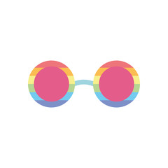 round sunglasses icon, flat style