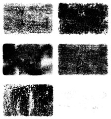A set of grunge textures. Black and white backgrounds of dirt and dust. Abstract monochrome backdrop