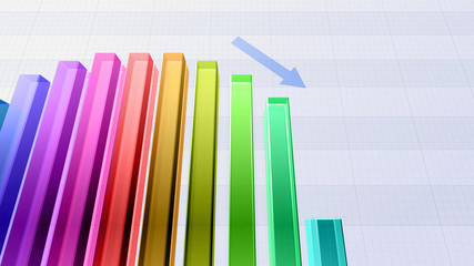 Business Economy Data Graph finance Chart Bar Growth Success 3D illustration background.