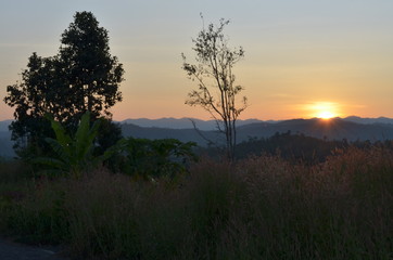 Fototapeta na wymiar sunset in Thailand