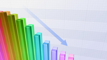 Business Economy Data Graph finance Chart Bar Growth Success 3D illustration background.