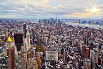 Obrazy na Szkle  Panoramę Manhattanu w Nowym Jorku