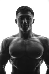 Fototapeta na wymiar Silhouette of a bodybuilder