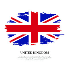flag of united kingdom painted with grunge brush isolated on white background