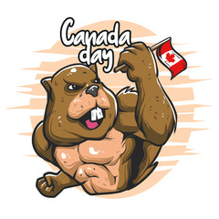 Squirrel Canada day Premium vector