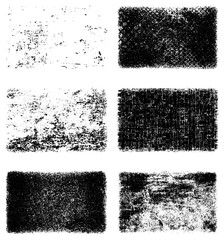 A set of grunge textures. Black and white backgrounds of dirt and dust. Abstract monochrome backdrop