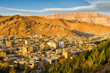 View of the Shiraz city from the surrounding hills. Iran