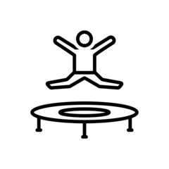 Black line icon for jumping