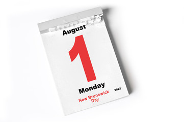  1 August 2022 New Brunswick Day