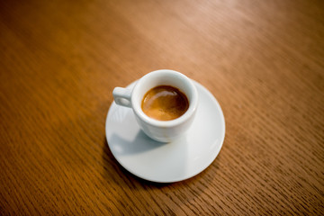 Black coffee espresso cup table cafe restaurant coffee house top