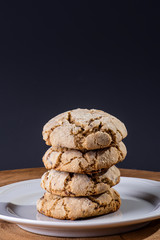 Homemade traditional cookies with chocolate. 