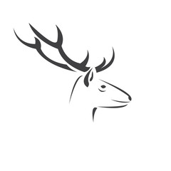 Deer logo design vector illustration. on white background. symbol. icon. Wild Animals