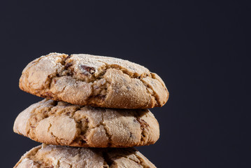 Homemade traditional cookies with chocolate. 