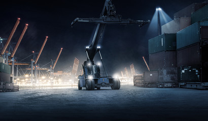 Container Hafen bei Nacht 