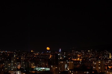 Fototapeta na wymiar Night view of Tbilisi's downtown