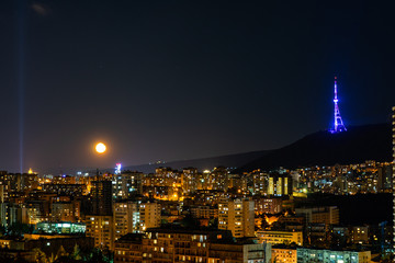 Night view of Tbilisi's downtown