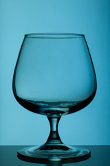 Snifter on the table pantone Mosaic Blue