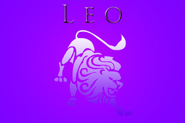 zodiac sign of leo on abstract pink background