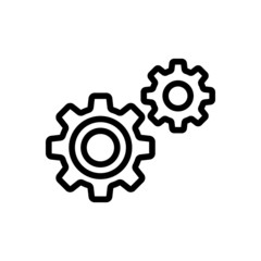 Gear icon template in line art style on white background, Gear symbol vector sign isolated on white background illustration for graphic and web design