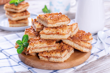 Tasty grated pie with jam