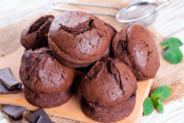 Homemade delicious chocolate muffins