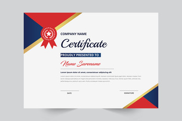 Creative Style Certificate Template With Badge Vector Template  for education