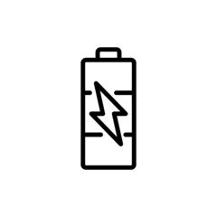 Battery icon isolated in line art style on white background, Vector illustration Eps 10