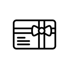 Fototapeta premium Gift card icon isolated in line art style on white background, Vector illustration Eps 10