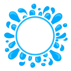 water drop splash blob and circle space for banner, splash of water for element banner, water drop splatter simple for songkran festival copy space, splash water drop symbol for graphic banner design