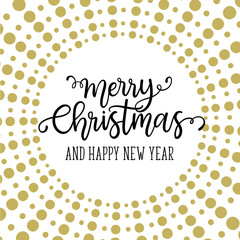 Merry Christmas phrase. vector greeting card with hand written calligraphic phrase