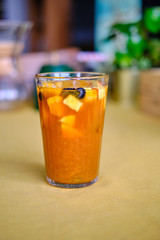 Homemade Sangria Ice Tea, Ice Tea with Fresh Fruits and Orange Juice