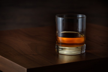 Tumbler glass with kentucky straigt bourbon whiskey