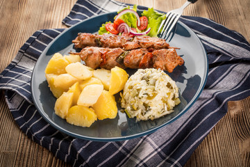 Shish kebabs - grilled meat and vegetables