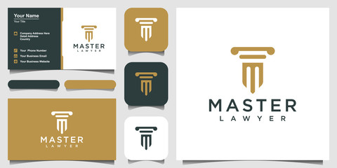 pillars logo icon designs vector.logo design and business card