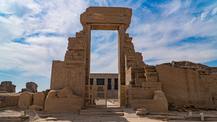 Dendera temple or Temple of Hathor. Egypt. Dendera, Denderah, is a small town in Egypt. Dendera Temple complex, one of the best-preserved temple sites from ancient Upper Egypt.
