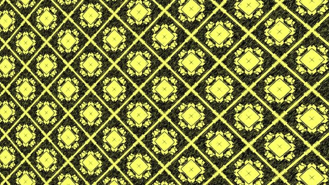Pencil Stroke color pattern on a minimal black background, tilted horizontally initially to the left then moves to the right, composed of geometric shapes, in 4k 16: 9 video format.