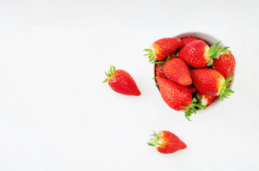 Fresh juicy strawberries in the bowl