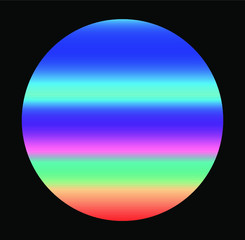 Holographic circle. Vaporwave and Synthwave style simple illustration.