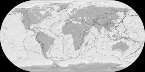 Ortelius Oval (11E), bilevel, tectonic plates