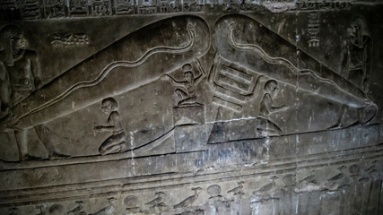 Dendera temple or Temple of Hathor. Egypt. Dendera, Denderah, is a small town in Egypt. Dendera Temple complex, one of the best-preserved temple sites from ancient Upper Egypt.