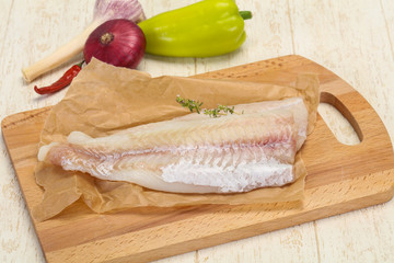 Pollack fillet raw ready for cooking