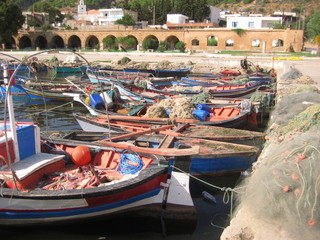 Fototapeta na wymiar A small fisherman village in the north east of the Tunisia