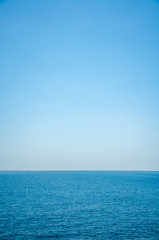 Seascape background vivid blue sea and clear sky
