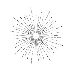 Hand drawn vector black sunburst for your design