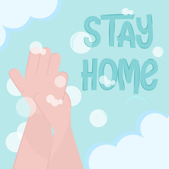Fototapeta premium Stay in home poster